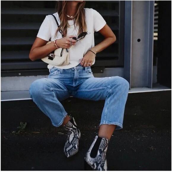 Paige 'Willa' Women's 7 Snakeskin Leather Pointed Toe Bootie Festival Boho - Picture 1 of 9